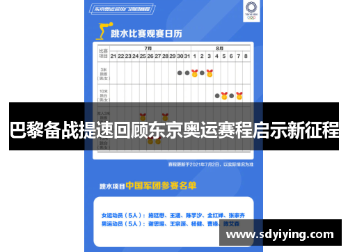 巴黎备战提速回顾东京奥运赛程启示新征程